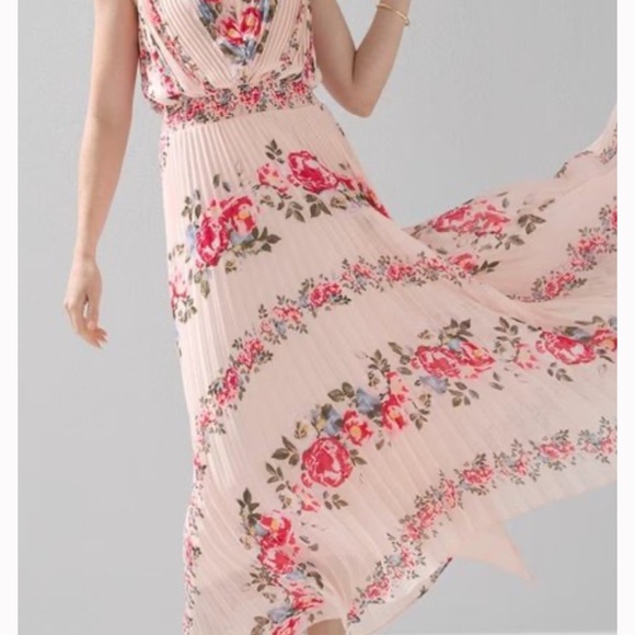 White House Black Market Pink Floral Maxi Dress - Picture 2 of 4